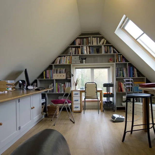 bedroom with sloped ceiling