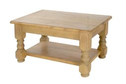 solid pine coffee table with shelf
