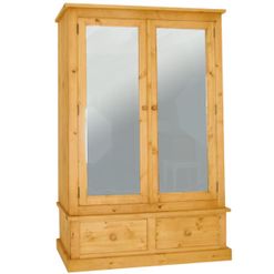 Contemporary Double Robe with Drawers and Mirror