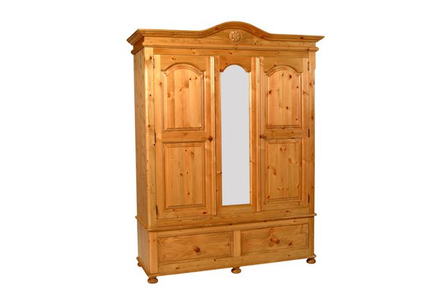 2 Drawer Triple Mirror Robe