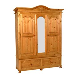 2 Drawer Triple Mirror Robe